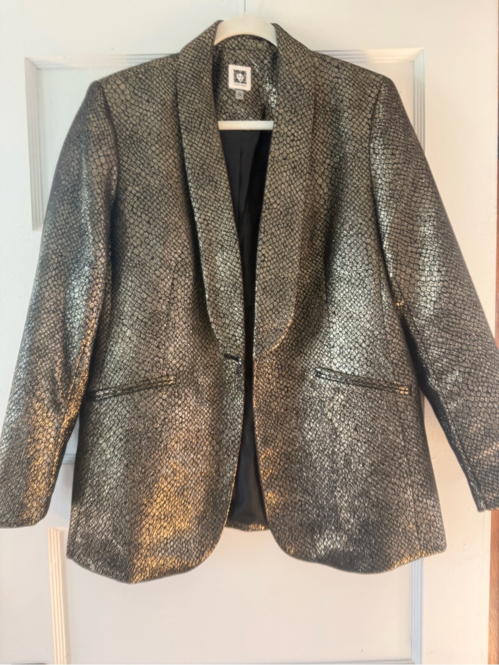 Anne Klein Metallic Gold and Black Blazer